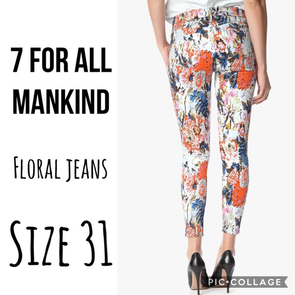 Floral Haze Ankle Skinny Jeans by 74AM - Picture 1 of 8